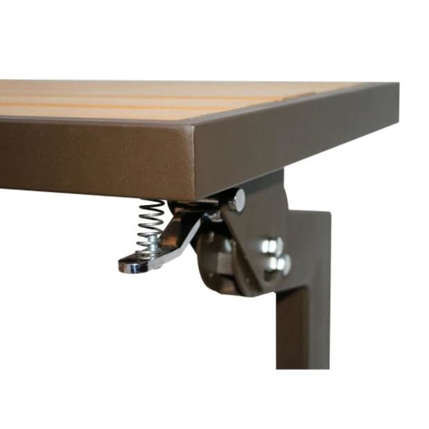 Duramax Ashton Convertible Table / Bench 68070 close up of hardware hinge